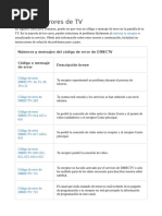 Resolver Errores de TV: Números y Mensajes Del Código de Error de DIRECTV Código o Mensaje de Error Descripción Breve