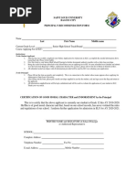 Saint Louis University Baguio City Principal'S Recommendation Form