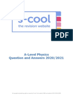 A-Level Physics Question and Answers 20 20/2021