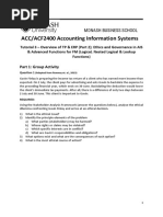 ACC/ACF2400 Accounting Information Systems: Part 1: Group Activity