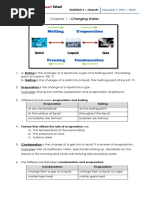 Chapter 1 - Changing States: SCIENCE 5 - Note #1