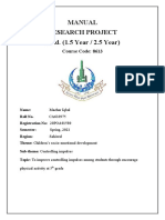 Manual Research Project B.Ed. (1.5 Year / 2.5 Year) : Course Code: 8613