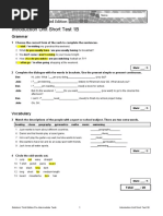 Introduction Unit Short Test 1B: Grammar