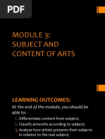 MODULE 3 - Subject & Content of Arts