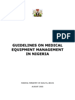 Guidelines On Medical Equipment Management in Nigeria