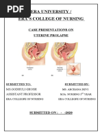 Era University / Era'S College of Nursing: Case Presentations On Uterine Prolapse