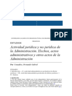 Hechos, Actos Administrativos y Otros Actos de La Administración