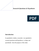 Quantitative Research Questions & Hypothesis