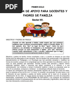 Propuesta de Apoyo para Docentes y Padres de Familia Primer Grado