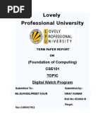 Lovely Professional University: (Foundation of Computing) CSE101 Topic Digital Watch Program