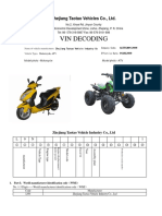 Vin Decoding: Zhejiang Taotao Vehicles Co., LTD