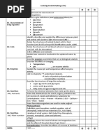 0654 (Biology) Checklist