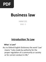 Business Law: HMM 201 Unit - 1