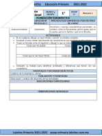 Septiembre - 1er Grado Educación Socioemocional (2021-2022)