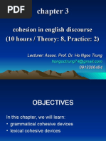 Cohesion in English Discourse (10 Hours / Theory: 8, Practice: 2)