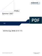 Mark Scheme (FINAL) Summer 2007: GCE Biology SNAB (6131/01)