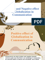 Positive and Negative Effect of Globalization in Communication