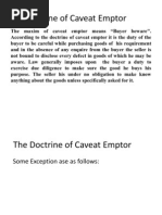 The Doctrine of Caveat Emptor