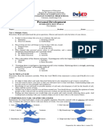 Personal Development Summative Test 1 and Perf Task 1