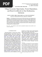 Village Economic Opportunity, Forest Dependence, and Rural Livelihoods in East Kalimantan, Indonesia