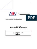 Assignment (60%) : EEP212 Educational Psychology