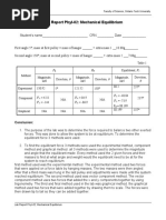 Lab Report Phyi-02: Mechanical Equilibrium: Conclusion