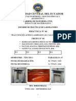 Práctica de Laboratorio 04° - Tracción en Acero Laminado Al Calor y Al Frío - Grupo 04°