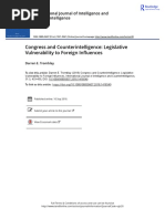 Congress and Counterintelligence: Legislative Vulnerability To Foreign Influences