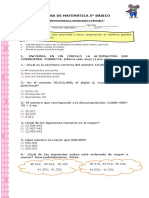 Prueba 5° Matematica