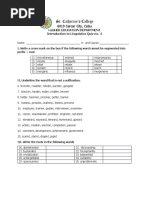 6019 Carcar City, Cebu: Higher Education Department Introduction To Linguistics Quiz No. 4