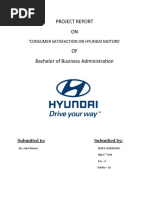 Project Report ON: Consumer Satisfaction On Hyundai Motors'