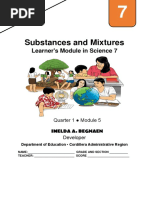 Substances and Mixtures: Learner's Module in Science 7