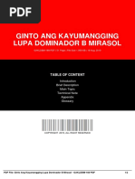 Ginto Ang Kayumangging Lupa Dominador B Mirasol: Table of Content