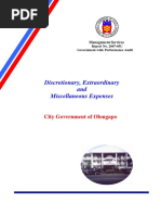 Discretionary, Extraordinary and Miscellaneous Expenses: City Government of Olongapo