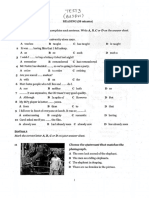 rEST3: Choose The Option That Best Completes Each Sentence. Answer Sheet