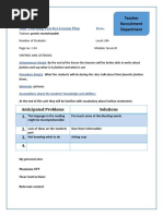 Teacher Recruitment Department: Safir Teaching Practice Lesson Plan