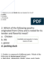 What Do You Call Birds That Are Hunted For Food? B. Poultry C. Livestock D. Swine