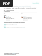 A Vocabulary-Size Test of Controlled Productive Ability: Language Testing March 1999