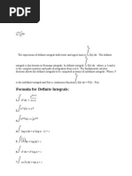 Formula For Definite Integrals