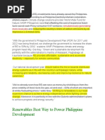 Renewables Best Way To Power Philippine Development: Simultaneously Generating More Local Jobs