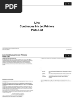 Linx Continuous Ink Jet Printers Parts List Parts Only Edition 11 June 2013