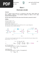 Solution Sheet 1 Electronic Circuits