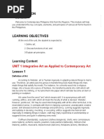 UNIT 1 Integrative Art As Applied To Contemporary Art