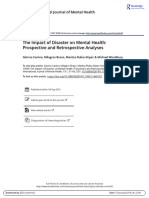 The Impact of Disaster On Mental Health: Prospective and Retrospective Analyses