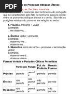 Posições Clíticas de Pronomes Oblíquos Átonos