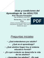 Rosario Fernandez - Características y Condiciones Del Aprendizaje de Los Adultos