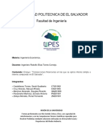 Ransacciones Financieras en Las Que Se Aplica El Interés Simple y El Interes Compuesto en El Salvador