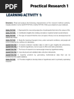 Classify Whether It Is For QUANTITATIVE or QUALITATIVE. Write Your Answers in Your Notebook