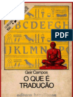 O Que É Tradução - CAMPOS, Geir