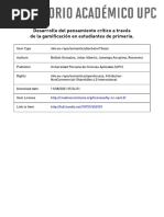 Desarrollo Del Pensamiento Critico A Través de La Gamificacion